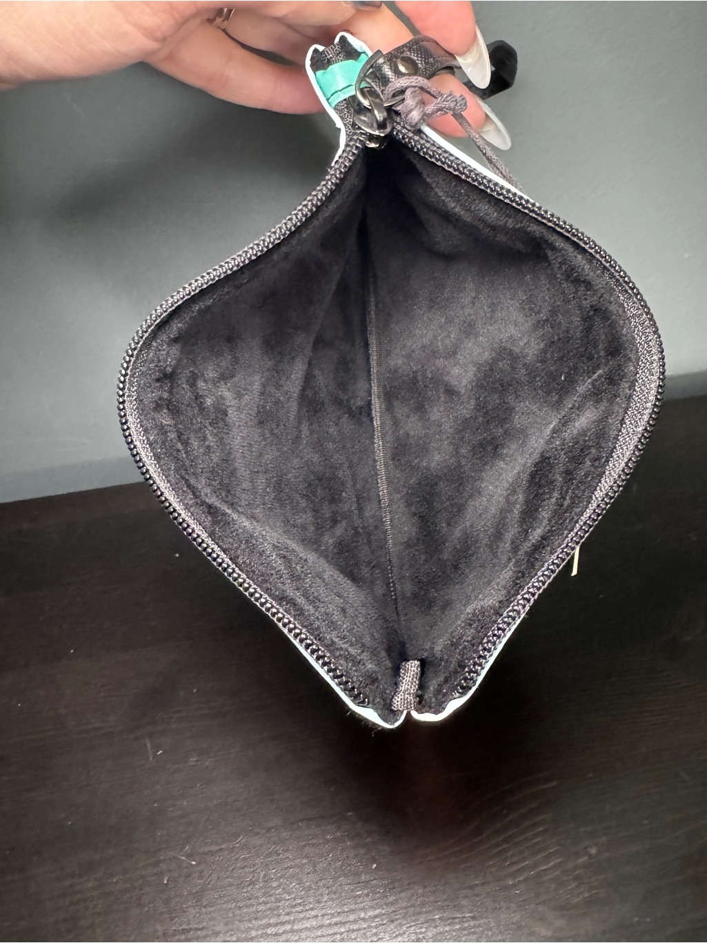 Rareform Blue/Pink Clarke Clutch Bag With Wrist Strap Inner Fleece Lining New — image 5 of 5